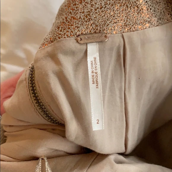 Free people metallic rose gold femme skirt - Picture 3 of 3